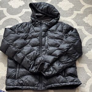 Nautica Quilted Black Hooded Jacket